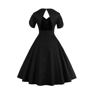 Elegant 1960's Vintage Black Cocktail Party Dress N12815