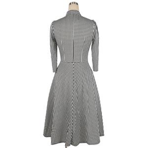 1960's Vintage Plaid Knee Length Tea Dress N12686