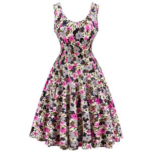 1960's Vintage Rockabilly Swing Dress, Cocktail Party Dress, Women's Casual Dress, Cotton Vintage Tea Dress, Party Swing Dress, #N12560