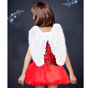 Women's Red Glittering Fairy Pixie Mini Skirt with Wings Costume Set N18673