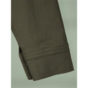 Women's Army-green Long Sleeve Pocket Hooded Day Dress N15437