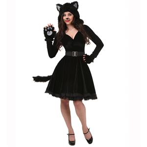 Women's Black Cat Cosplay Adult Costume N14981