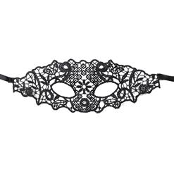 Women's Seductive Black Floral Lace Masquerade Party Mask MS11770