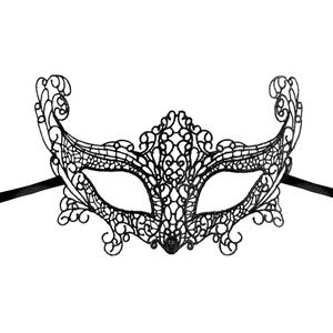 Women's Mysterious Black Lace Masquerade Party Mask MS11773