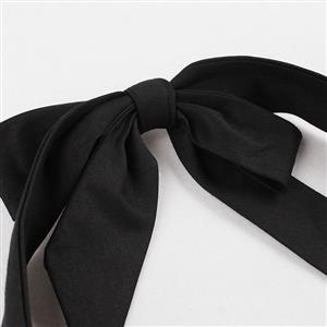 Fashion Vintage Black Halter Backless Flower Print Casual Swing Mini Dress N14998