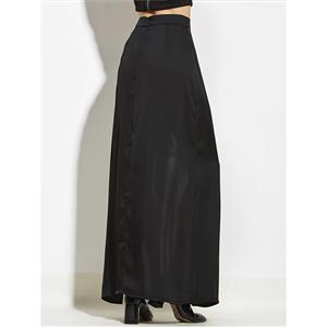 Fashion Women's Black High Waist Irregular Lace Patchwork Skirt N14934