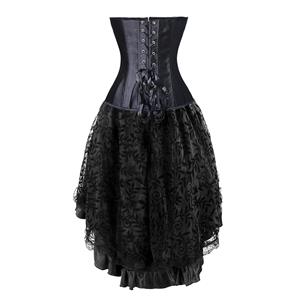 Vintage Black Lace Corset Top&Skirt Set N12807