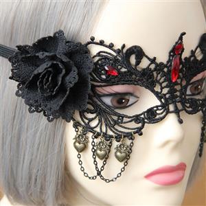 Princess Black Lace Flower Gems Masquerade Party Eyes Mask MS12987