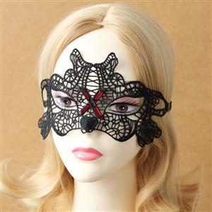 Halloween Masks, Costume Ball Masks, Black Lace Mask, Masquerade Party Mask, #MS12977