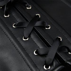 Training Black Lace PU Steel Bone Bodyshaper Waist Training Zipper Closure Vest Corset N18852