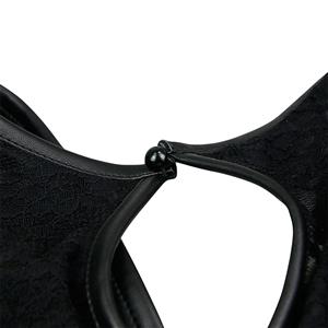 Training Black Lace PU Steel Bone Bodyshaper Waist Training Zipper Closure Vest Corset N18852