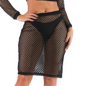 Fashion Sexy Sheer Black Mesh Tube Skirt Nightclothes Lingerie N19015