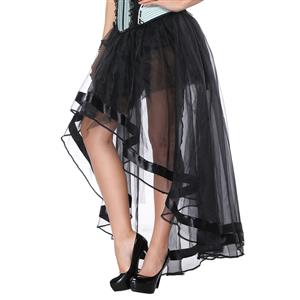 Sexy Gothic Black Multi-layer High-low Organza Tutu Skirt N16543