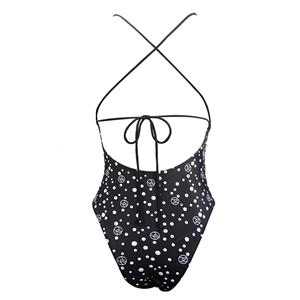 Sexy Black Crochet Lace One-piece Swimsuit BK12293