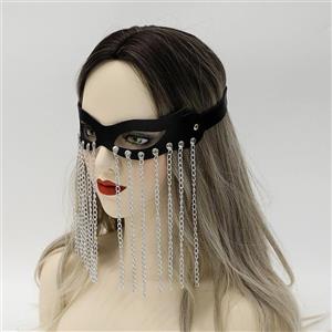 PU Leather Punk Style Personality Chain Leather Mask Party Masquerade Costume Party Face Masks MS23419