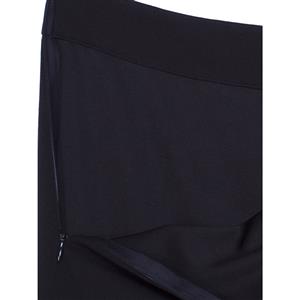 Black Slim Pleated Full Length Women's Bellbottoms Pants N14229