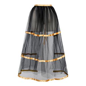 Sexy Gothic Black Transparent Tutu Skirt Adjustable Waistband Split Skirt N18262