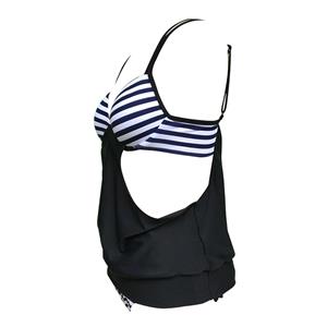 Black&White Stripe Halter Bikini Set BK12305