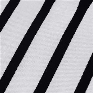Women's Sexy Black and White Stripe Elastic Bodycon Bandage Mini Skirt N15624