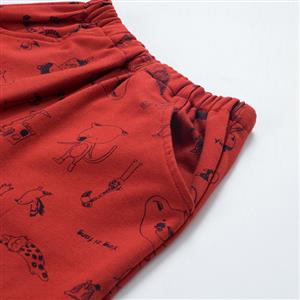 Boys Cheerful Print Cotton Casual Pants N12222