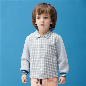 Boy's Cosy Plaid Patchwork Shirt, Fashion Boys Clothing, Boys Top, Boys Shirt, #N12160