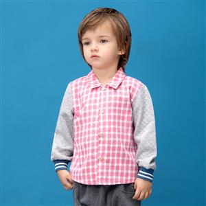 Boy's Cosy Plaid Patchwork Shirt, Fashion Boys Clothing, Boys Top, Boys Shirt, #N12161