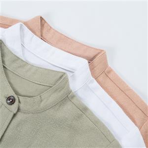 Plain Mandarin Collar Shirt N11999
