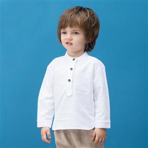 Boys' Shirt, Plain Mandarin Collar Shirt, Fashion Boys Clothing, Boys Top, #N12000