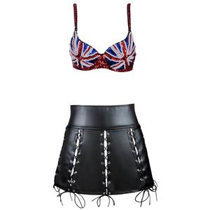 Sexy Bra Top and Skirt Set, Women's Club Skirt Set, Sexy Clubwear Outfit, Bra Top Skirt Set for Night Out, #N12718