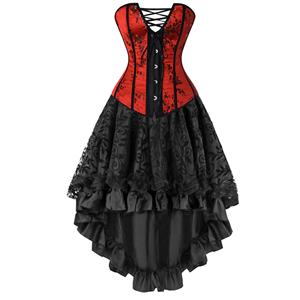 Ornate Gothic Burlesque Dancing Corset Skirt Set N12442