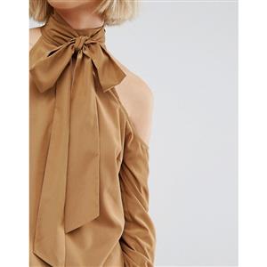Sexy Camel Off the Shoulder Blouse N12452