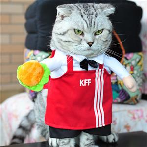 Waiter Uniform Costume for Cat, Pet Dressing up Party Clothing, Cat's Clothes, #N12390