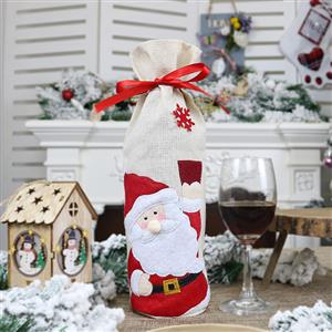 Santa Claus Red Wine Bag Christmas Eve Dinner Party Decorative Accessory XT19825