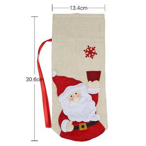 Santa Claus Red Wine Bag Christmas Eve Dinner Party Decorative Accessory XT19825