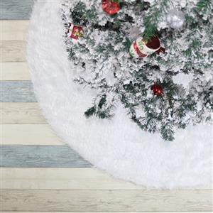 Christmas Tree Skirt White Faux Fur 120cm Dinner Party Decoration XT19907