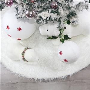 Christmas Tree Skirt White Faux Fur 78cm Dinner Party Decoration XT19908
