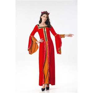 Classical Red Renaissance Beauty Adult Halloween Cosplay Costumes N17992