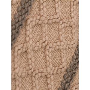 Women's Khaki V Neck Stripe Knitted Tassel Pullover Capes N15586