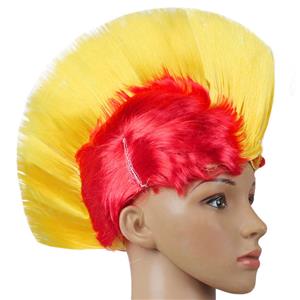 Fashion Modeling Punk Party Short Hair Wig, Funny Exaggerated Upturned Hair Wig, Colorful Short Hair Party Wig, Funny Cockscomb Hair Night Club Party Cosplay Wig, Halloween Masquerade Cosplay Party Accessory Wig, #MS19675