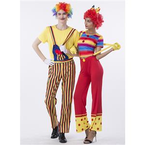 Funny Circus Clown Adult Couple Costume N14769