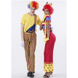 Funny Circus Clown Adult Couple Costume N14769