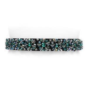 Women's Fashion Green Crystal Beaded Elastic Thin Waist Belt N17032