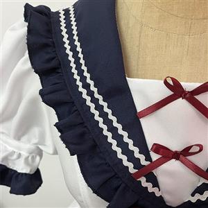 4Pcs Cute Japanese Navy Lolita Suit Schoolgirl Halloween Cosplay Costume N22573