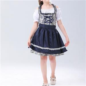 2Pcs Cute Girl Short Sleeve Wide Straps Dress Suit Children Costume N22829