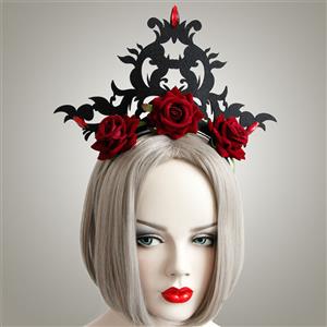 Dark Queen Crown Carnival Hair Hoop J12910