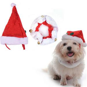 Dog Santa Hat, Christmas Wearable Dog Accessories, Dog Christmas Costume, #J12352