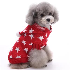 Pet Christmas Hooded Star Print Dog Sweater N12367