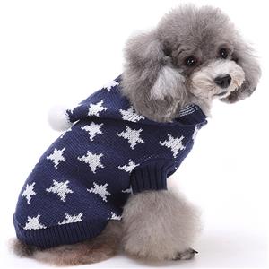 Pet Christmas Hooded Star Print Dog Sweater N12368