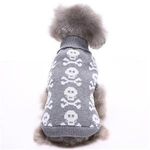 Skull Print Dog Christmas Sweater Jerseys N12377