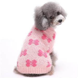 Pink Bow Print Dog fleece Sweater N12379